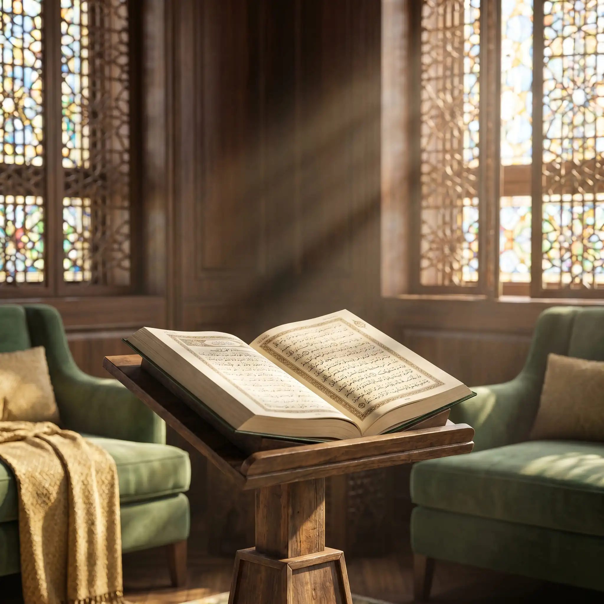 Student learning Quran online